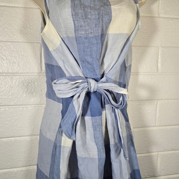J. Jill Love Linen Gingham Plaid Check Tie Waist Midi Classic Capsule Small - Picture 6 of 8